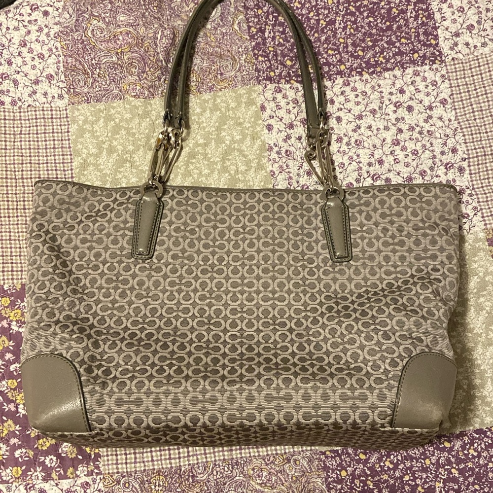 COACH grey tote bag